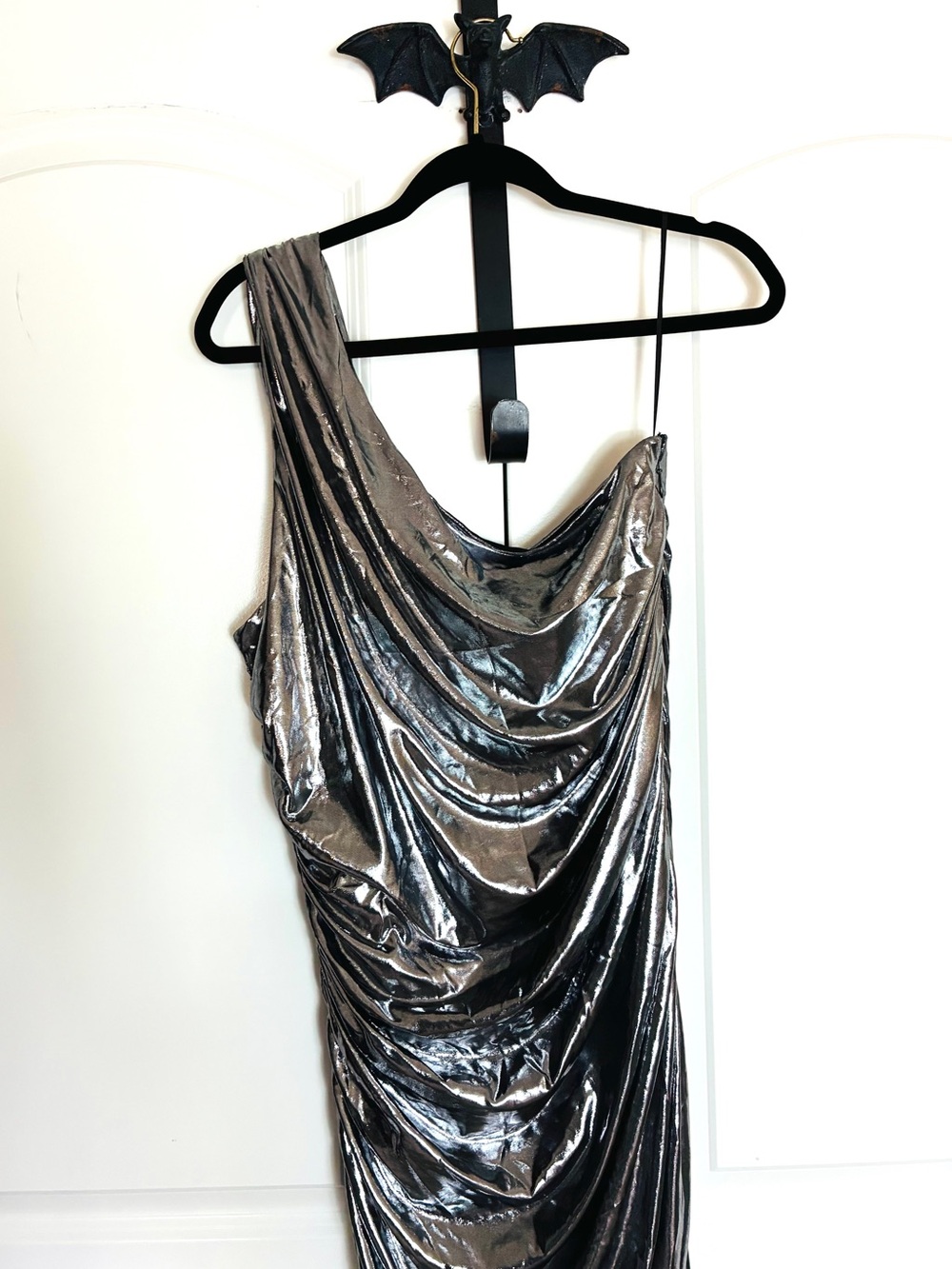 Fashion Nova Silver Metallic One-Shoulder Dress NWT 2X - Picture 5 of 16